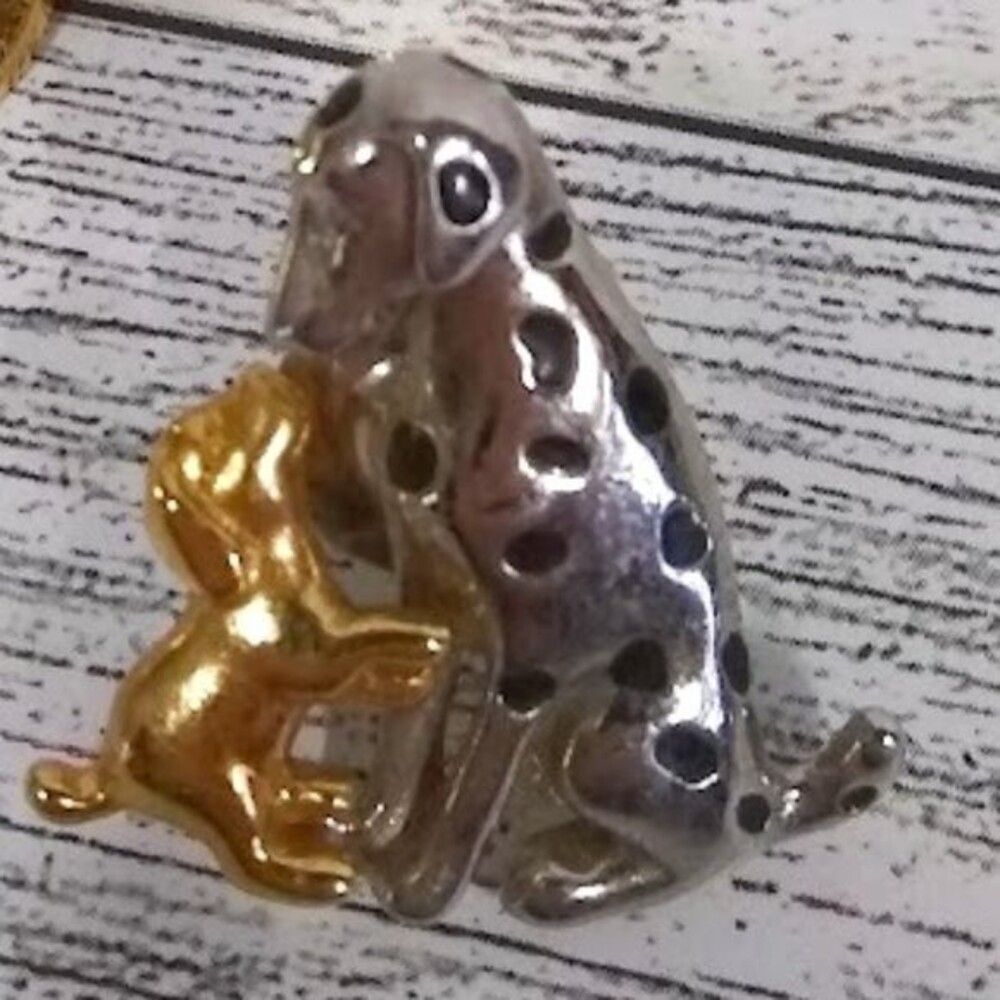 Vintage Dalmation with Pup Lapel Pin